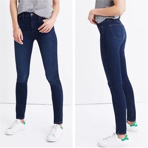 Madewell 10" High-Rise Skinny Jeans dark wash 25 - Picture 1 of 4